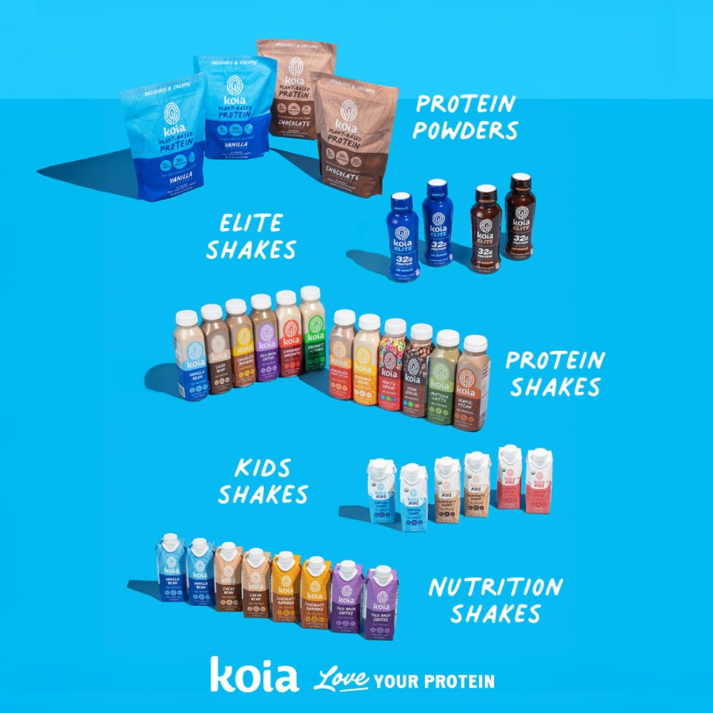Nutrition facts panel for Koia Vanilla Bean protein shake