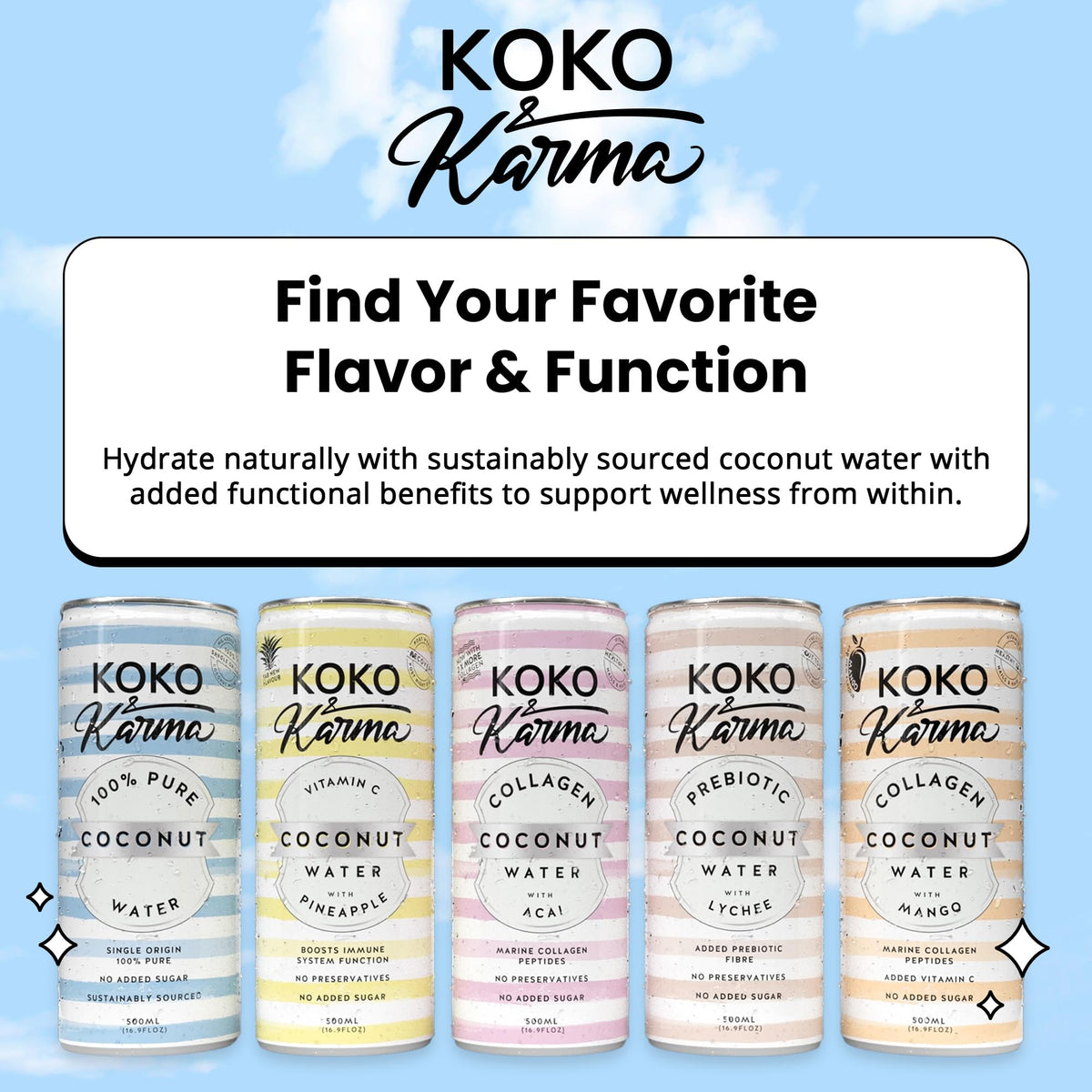Koko and Karma harvest scene visual underlines natural coconut source.