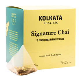 Kolkata Chai Co signature chai tea bag with premium Assam blend for a calm afternoon ritual
