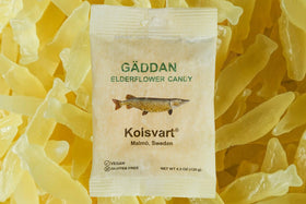 Kolsvart soft chewy gummies captured in a close-up for mouthwatering texture.