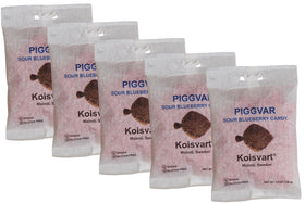 Kolsvart Sour Blueberry gummies pack hero showcases minimalist Swedish candy with bold flavor.