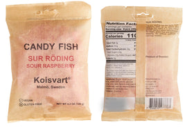 Kolsvart Sour Raspberry Gummies packaging emphasizing clean-label, gluten-free ingredients