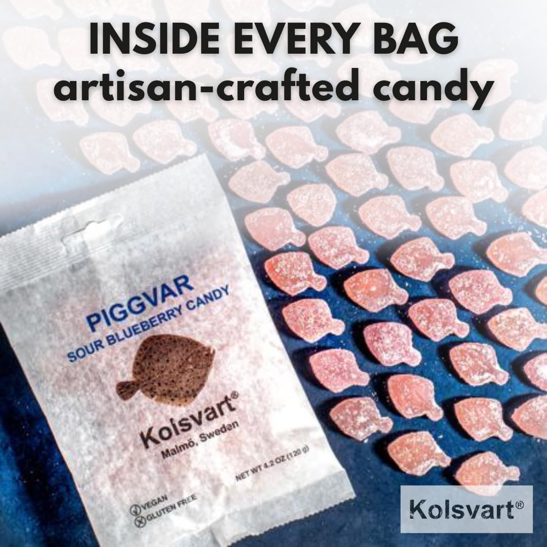 Kolsvart gluten-free candy, safe option for gluten-sensitive snacking.