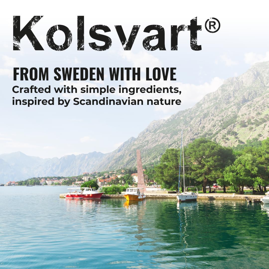 Kolsvart pack-shot, inviting Swedish candy display on your shelf.