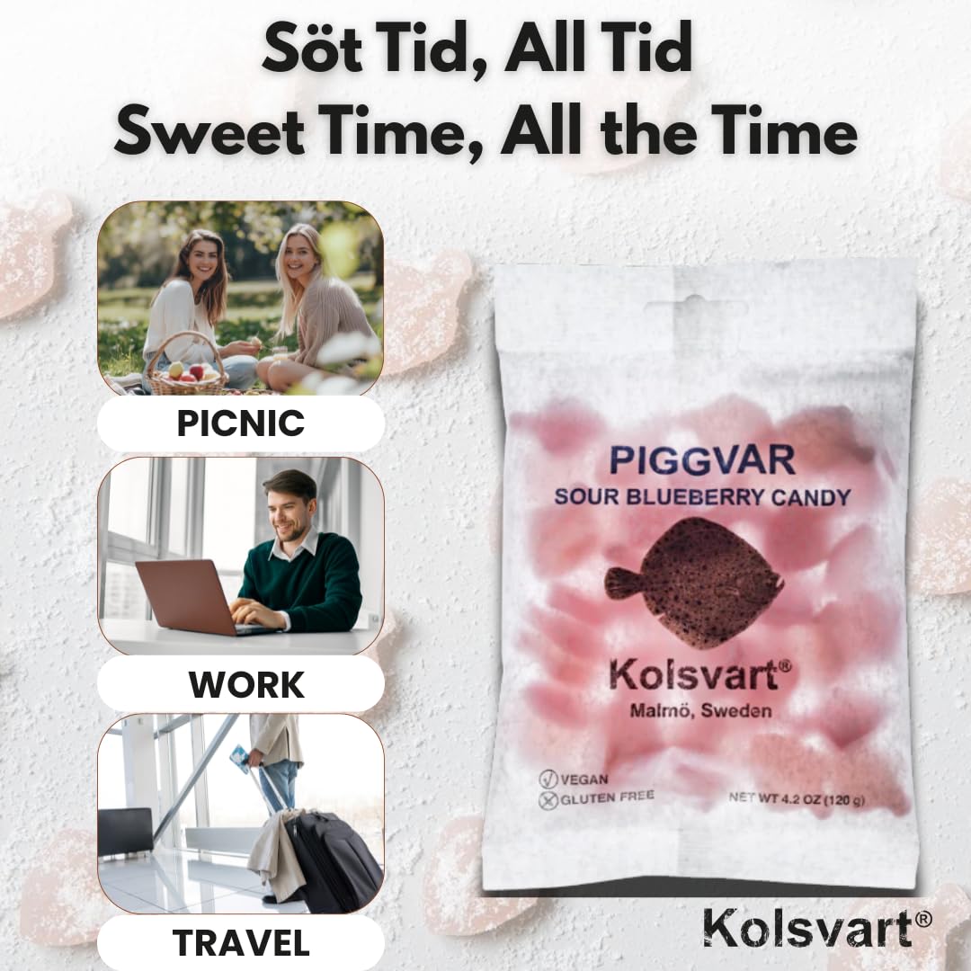 Kolsvart tree-nut-free gummy, allergy-friendly sweet for kids.