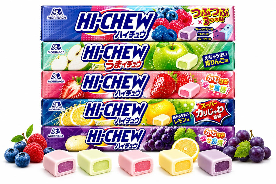 Konbini Japan Hi Chew grape tube showing vibrant grape candy for quick snacking