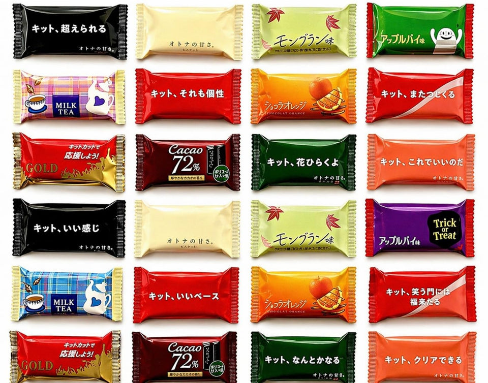 Konbini Japan KitKat 24-pack assortment for sharing and tasting eight flavors