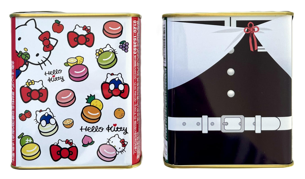 Sakuma Fruit Drops tin back view showing packaging and branding details