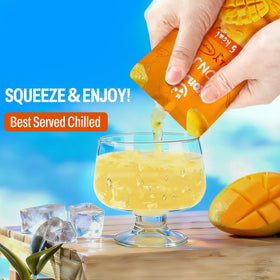 KONJOY chilled mango jelly enhances the refreshing taste.