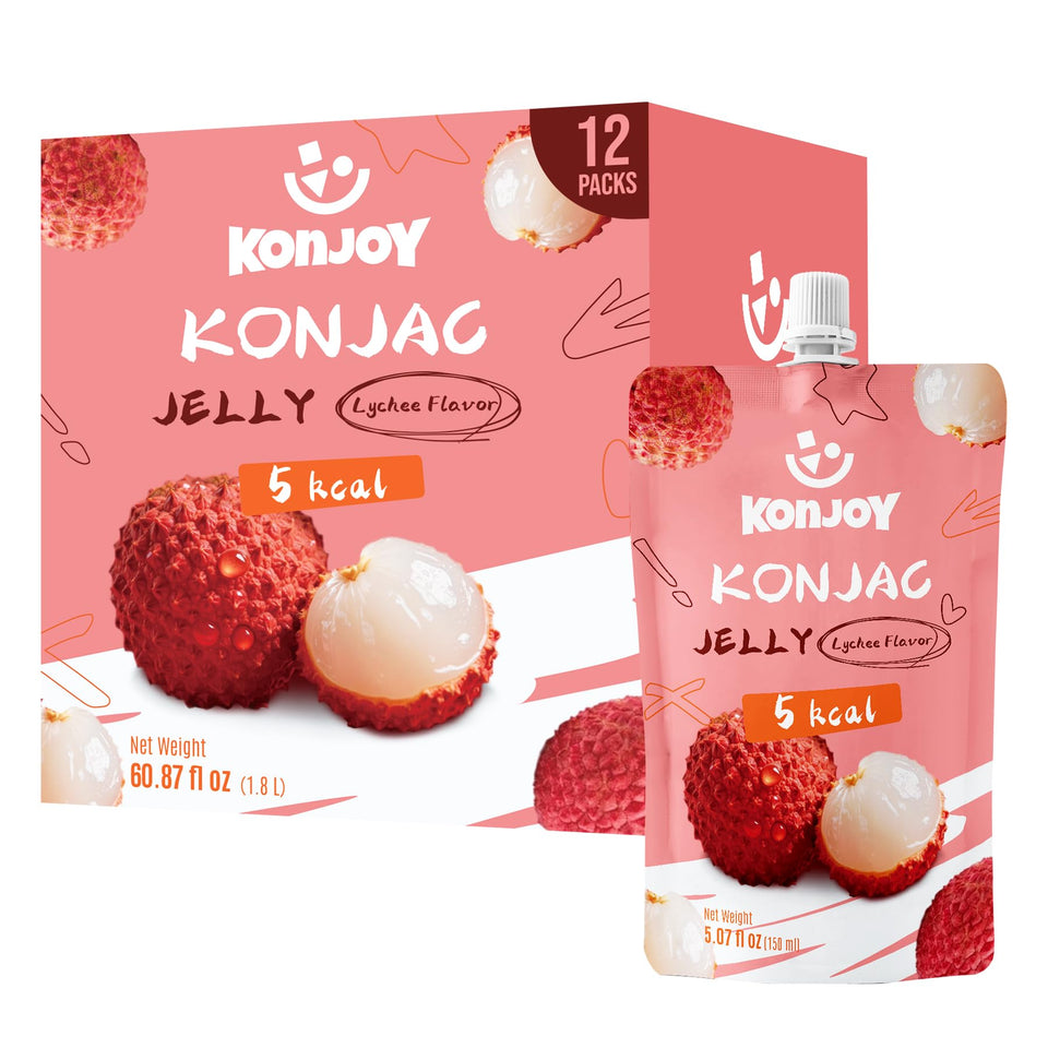 KONJOY konjac jelly lychee pouch pack for a refreshing snack
