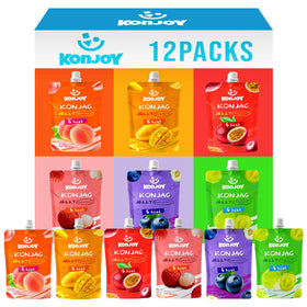 KONJOY Konjac Jelly Lychee pouch—refreshing, low-calorie snack for on-the-go vitality.