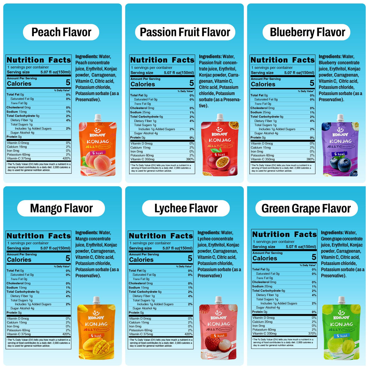 KONJOY Konjac Jelly Mango pouch—vibrant flavor with plant-based fiber and vitamin C.