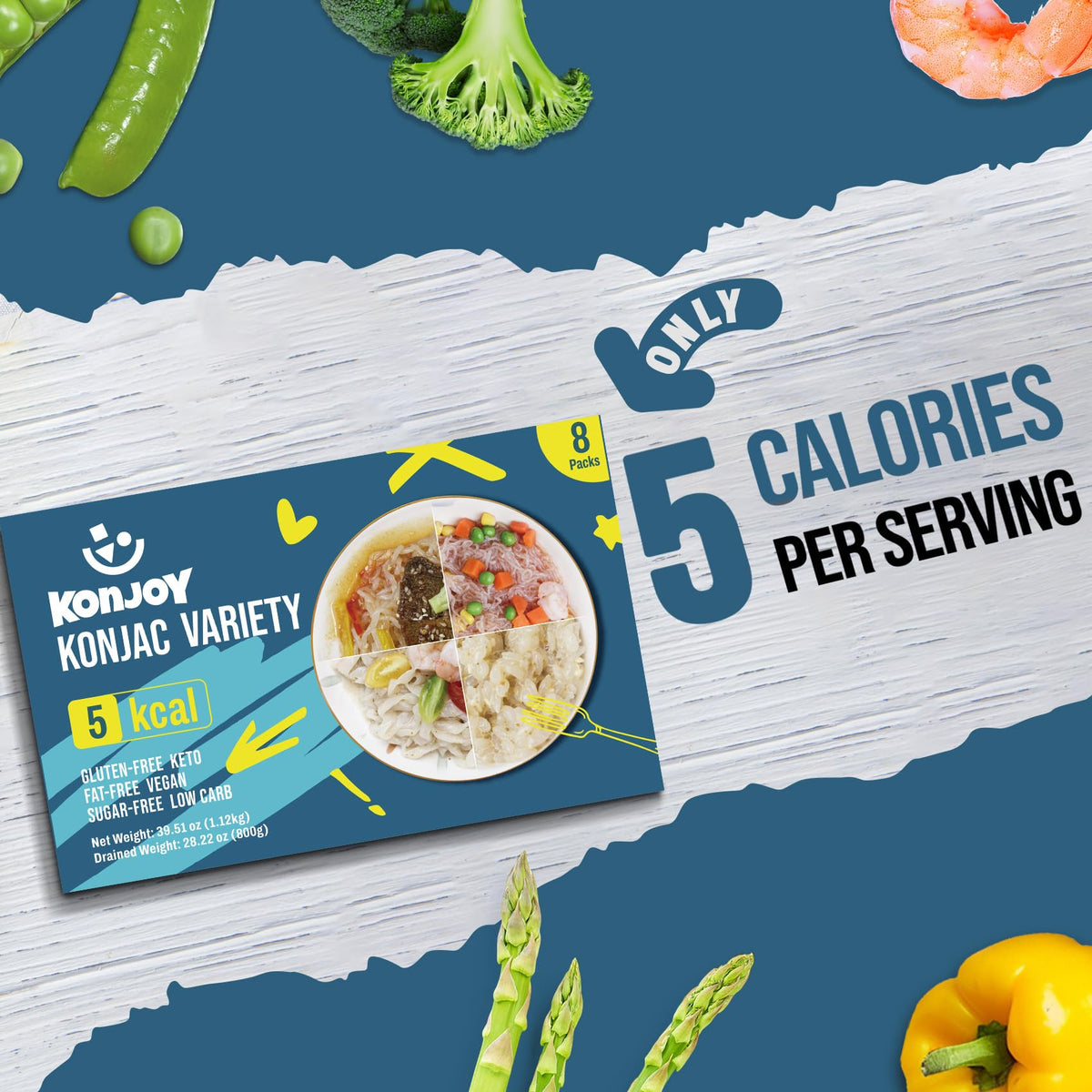 KONJOY Konjac Noodles angel hair—delicate texture for light sauces