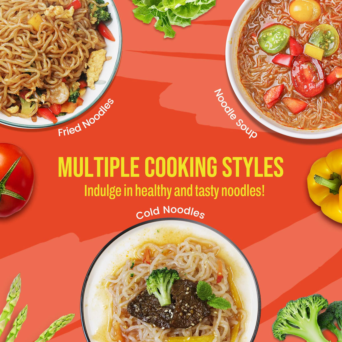 KONJOY Konjac noodles served in a bowl showing sauce absorption.