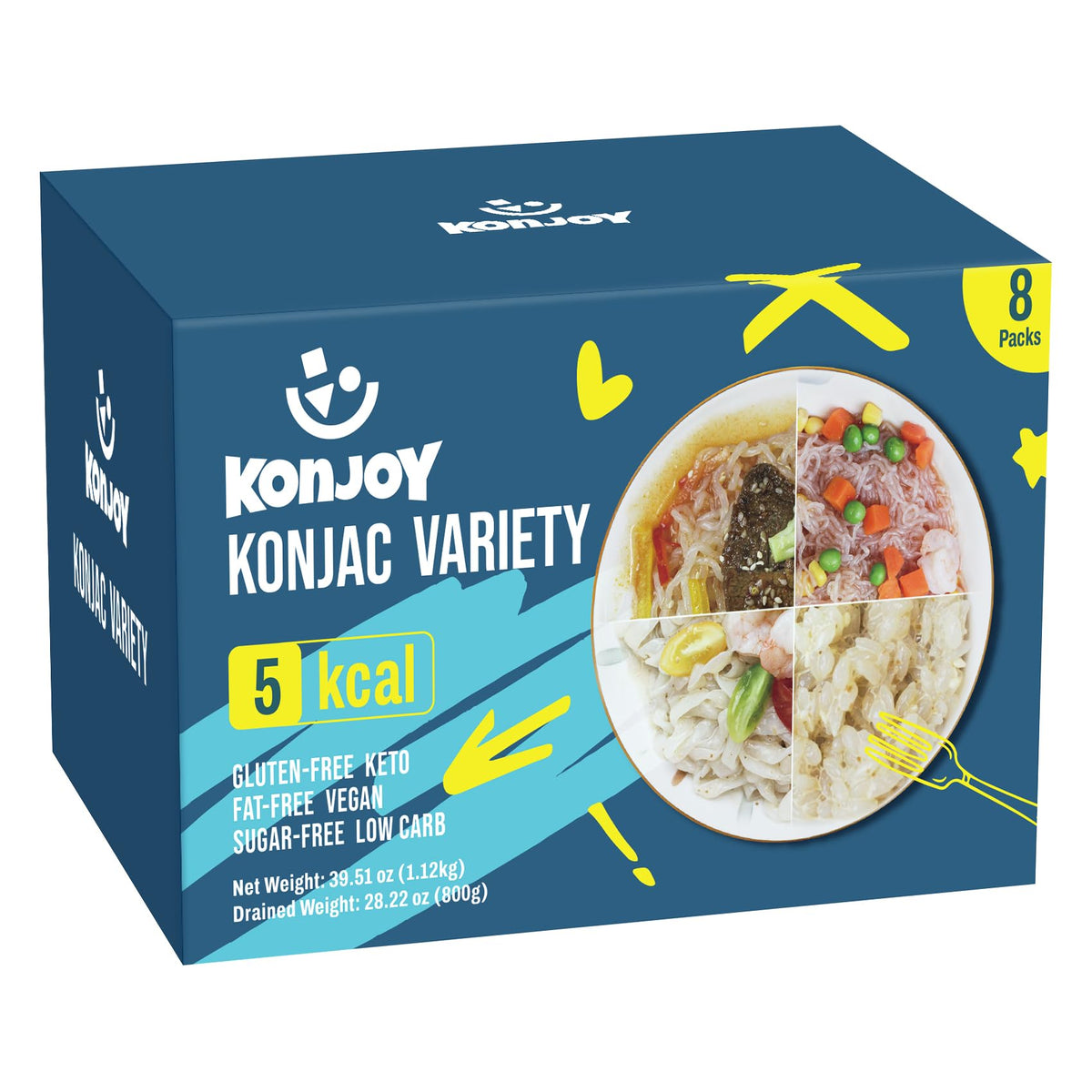KONJOY Konjac Noodles spaghetti plate—low-carb option for quick meals