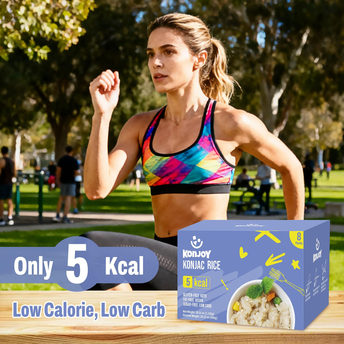 KONJOY Konjac Rice pack contents displayed for easy shopping.