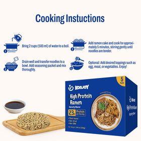 KONJOY nutrition label highlights high protein and vegan ingredients