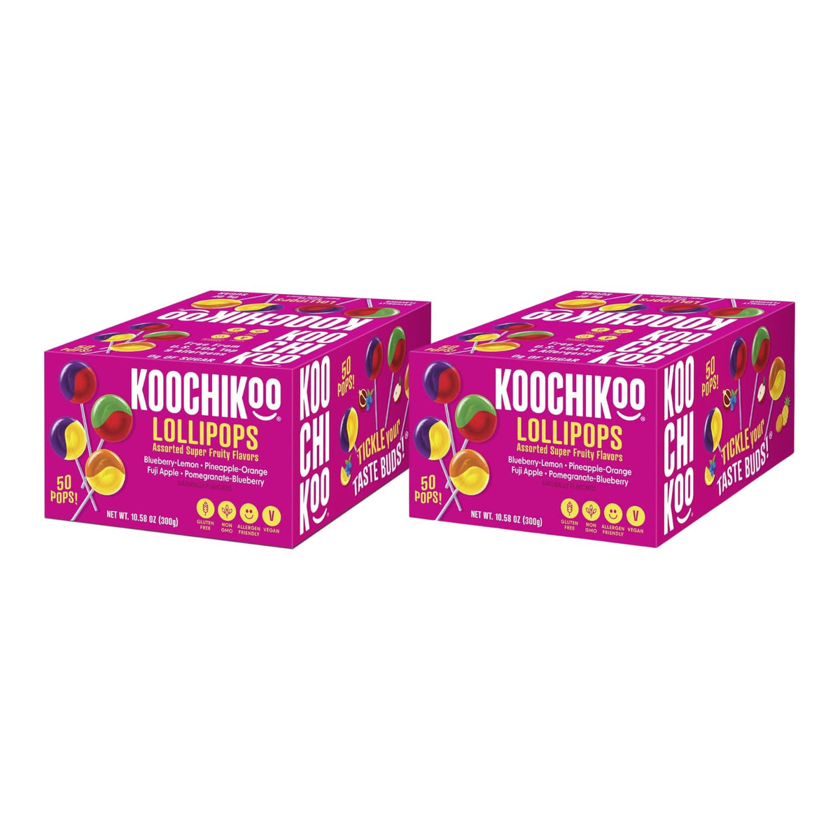 KOOCHIKOO sugar-free lollipops variety box with 50 pieces for sugar-free snacking