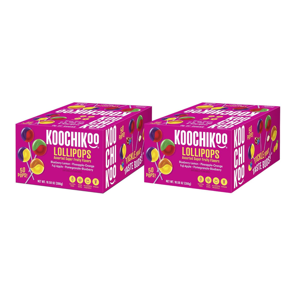 KOOCHIKOO sugar-free lollipops variety box with 50 pieces for sugar-free snacking