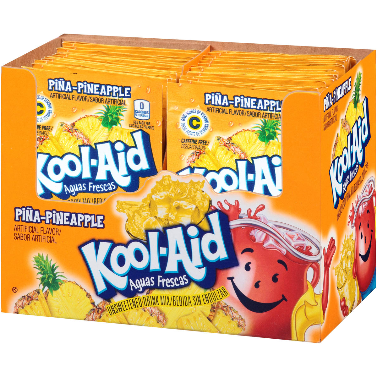 Kool-Aid Aguas Frescas Pina Pineapple prepared drink in a glass