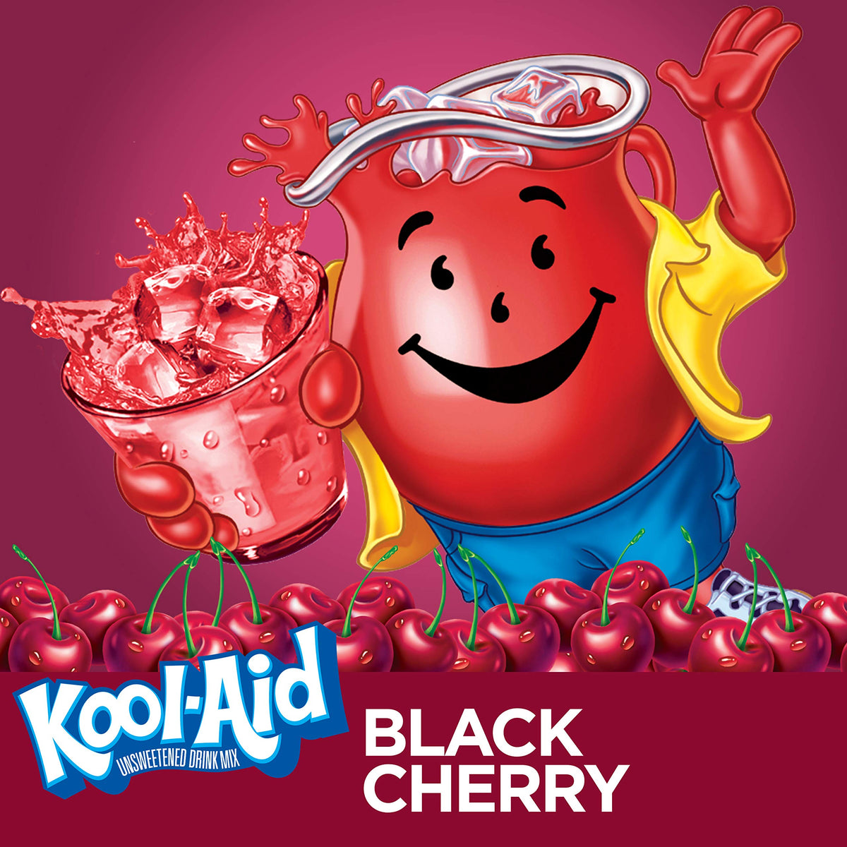 Kool-Aid Black Cherry powder dissolving quickly in cold water