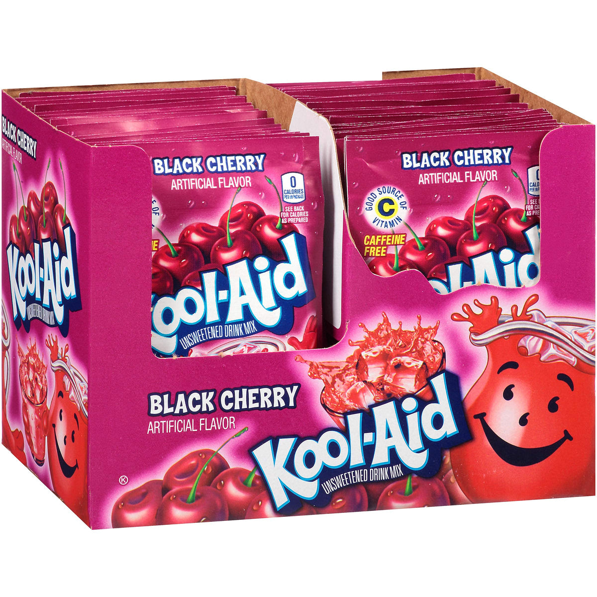 Kool-Aid Black Cherry unsweetened powder pack ready for large pitchers