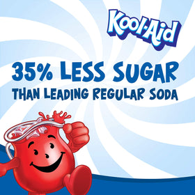 Kool-Aid Blue Raspberry Lemonade powder dissolving in a glass for a refreshing drink.
