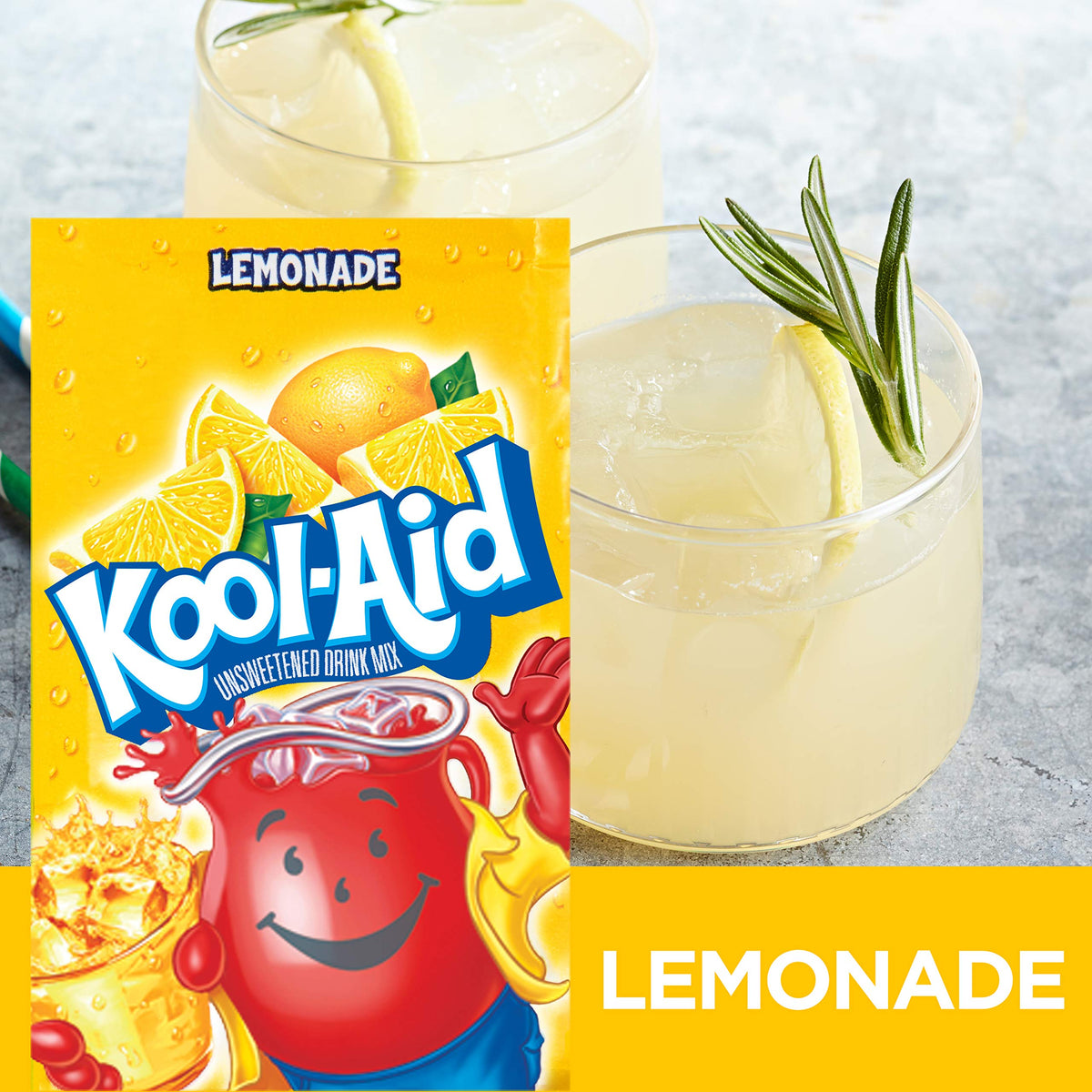 Kool-Aid Lemonade dry sachets collection ready to mix two-quart drinks.