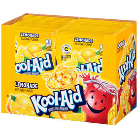 Kool-Aid Lemonade nutrition facts panel highlights vitamin C content.