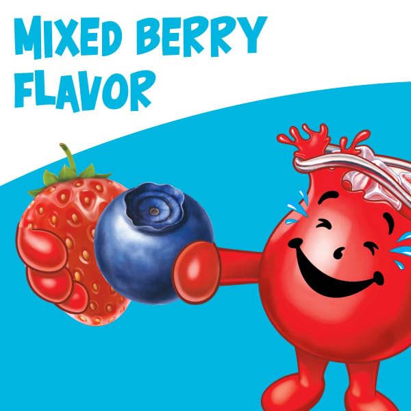 Kool-Aid Mixed Berry pitcher ready to serve two-quart portions.
