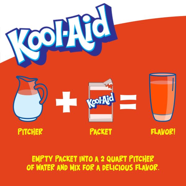 Kool-Aid Orange Unsweetened poured into a glass with citrus color