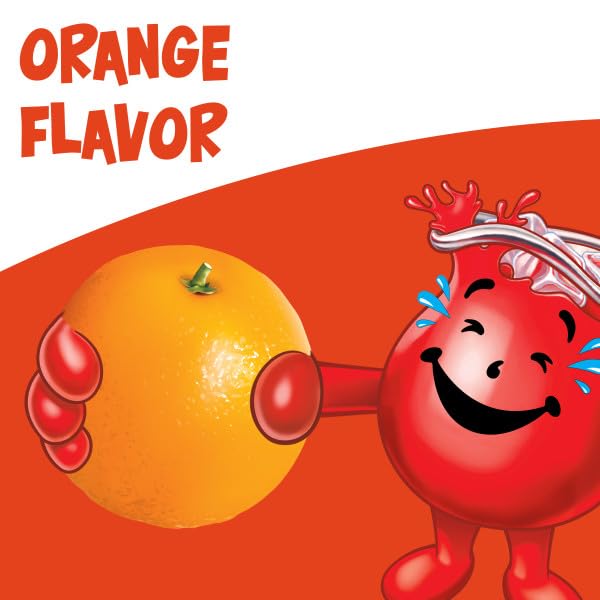 Kool-Aid Orange Unsweetened packet back shows vitamin C and ingredients info