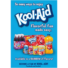 Glass of Kool-Aid Tropical Punch after mixing with water.