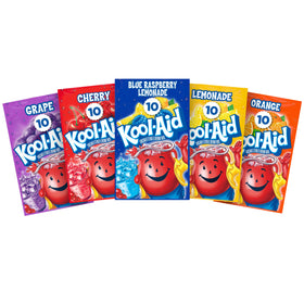 Kool-Aid unsweetened variety pack front label showing 50 packets for family hydration