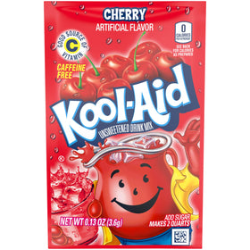 Kool-Aid unsweetened variety pack being poured into a glass for quick refreshment