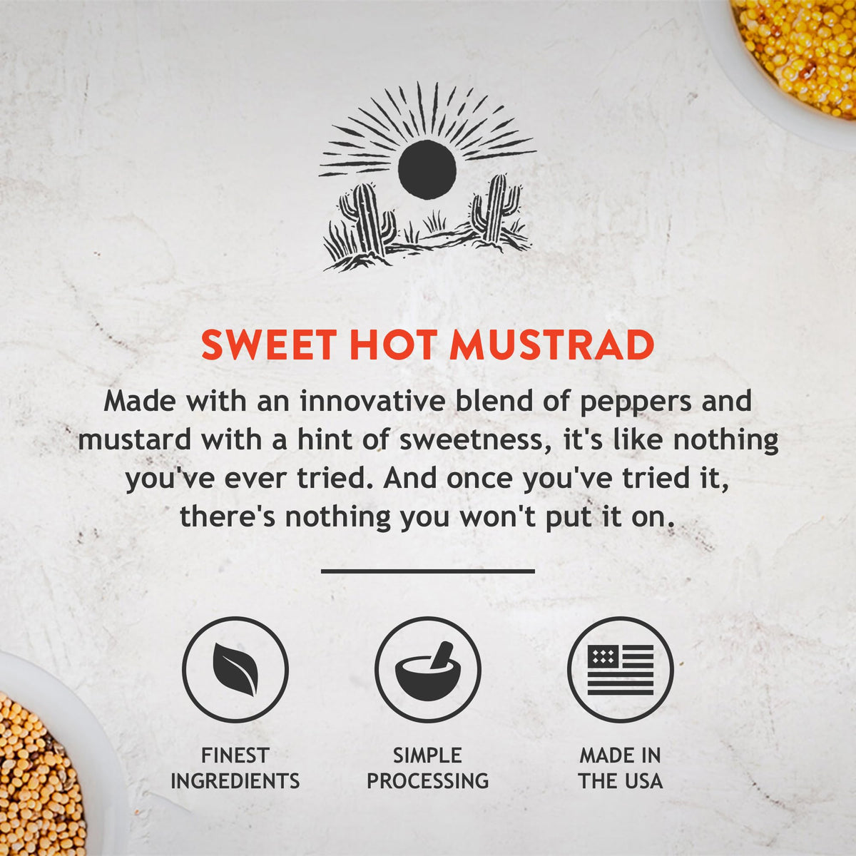Koops' Arizona Heat Mustard bottle pouring, ideal for quick toppings.