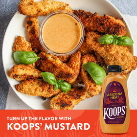 Arizona Heat Mustard with pretzels, a versatile dipping option.