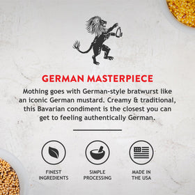 Koops' Dusseldorf Mustard bottle pour captured for convenient serving
