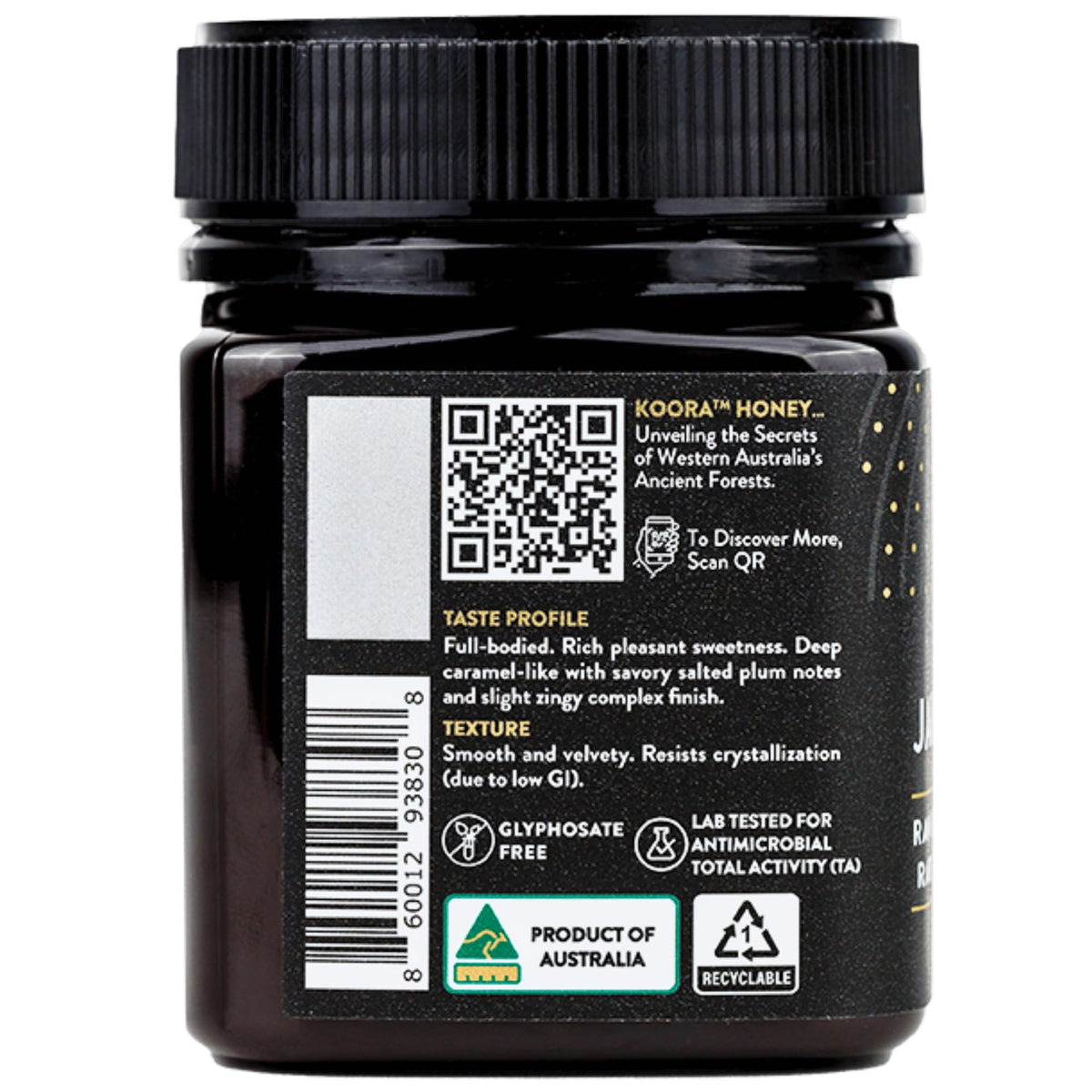 KOORA Jarrah honey packaging, eco-friendly, ready for everyday wellness routine.