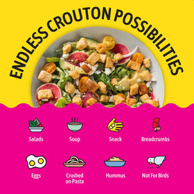 Kooshy Croutons soup-topping adds hearty crunch to bowls.