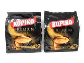Kopiko 3 in 1 coffee box front with ready-to-mix blend for busy mornings.