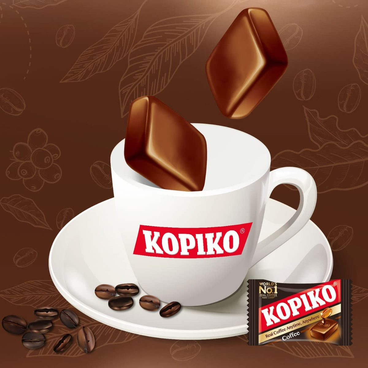 Kopiko Coffee Candy comes in a 4-pack bag for sharing.
