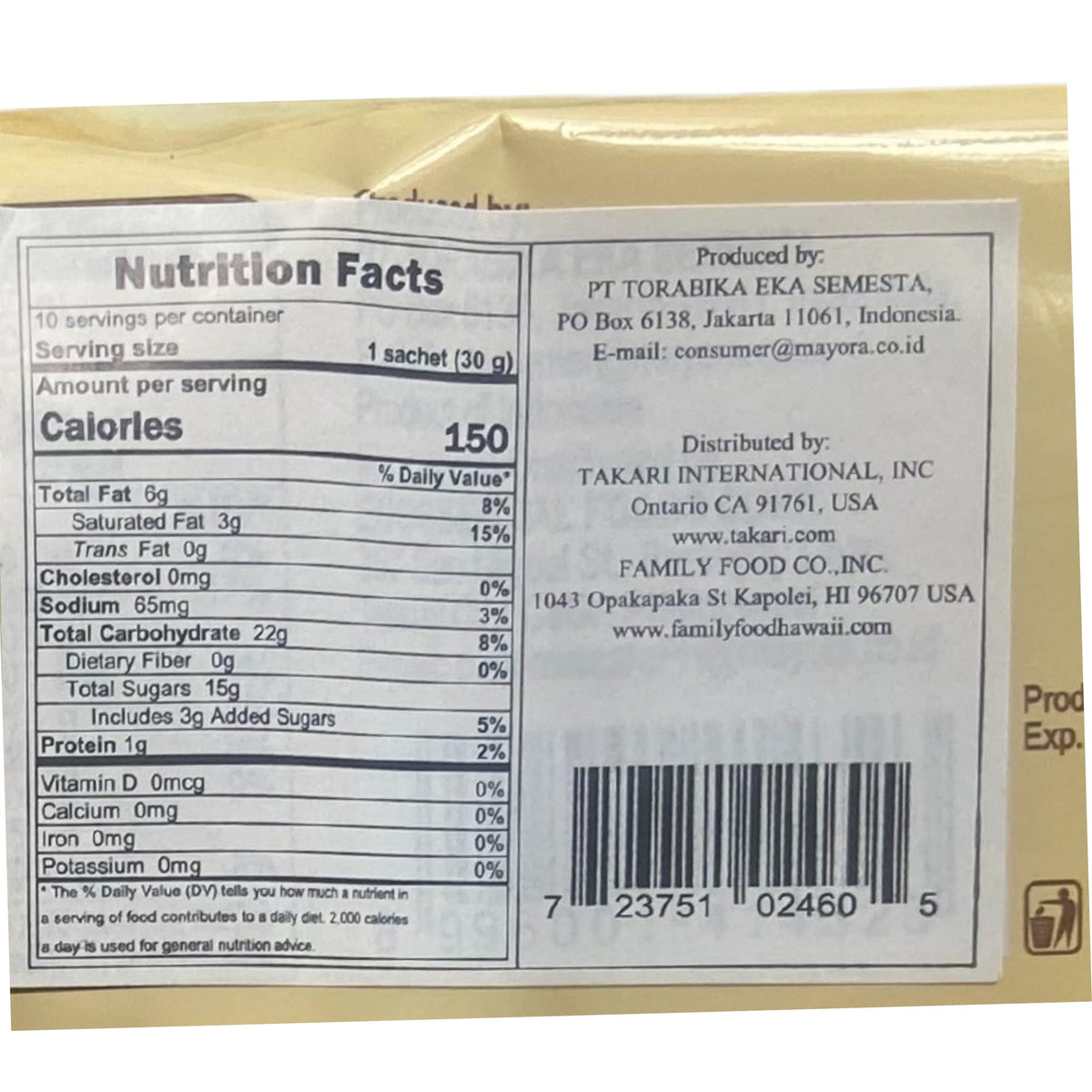 Kopiko Blanca sachet opened showing creamy coffee mix for fast prep
