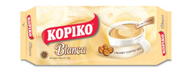 Kopiko Blanca volcanic coffee pack highlights bold flavor and creamy finish.