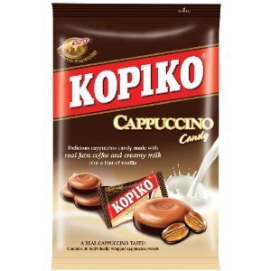 Kopiko Cappuccino Candy 120g pack-6, individually wrapped for on-the-go caffeine enjoyment.
