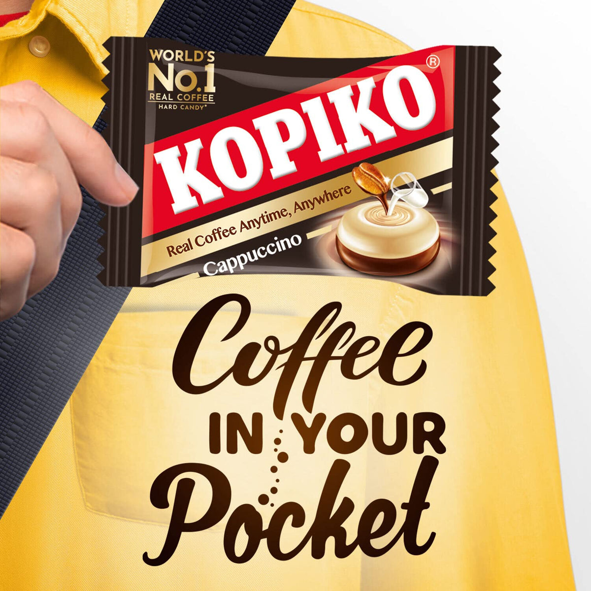 Kopiko Cappuccino Candy, a globally loved pocket coffee treat.