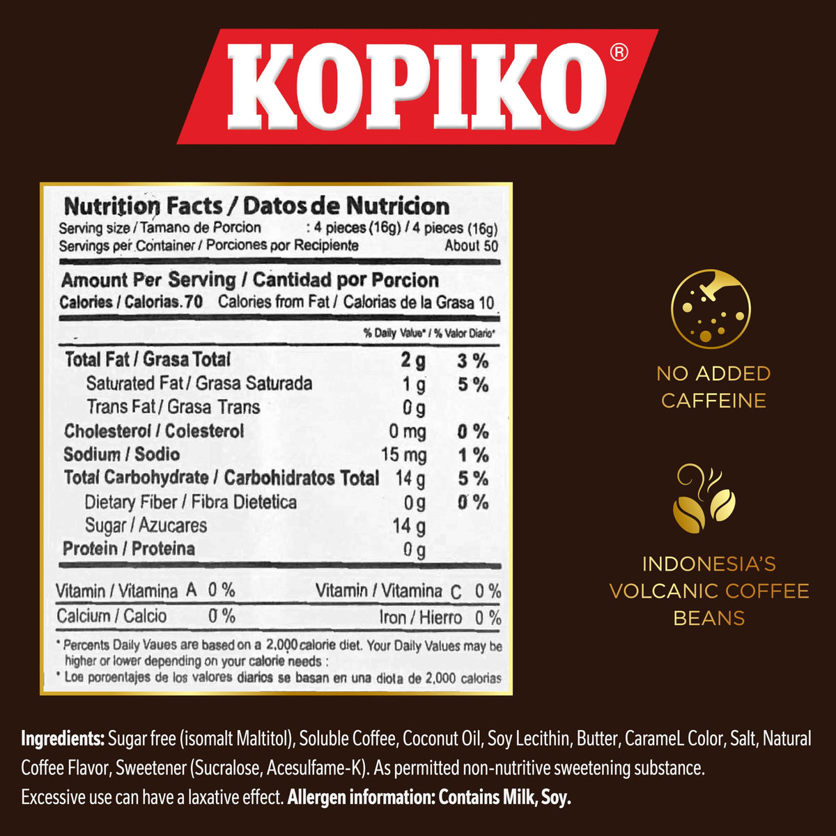 Kopiko Coffee Candy aroma highlights rich notes from Indonesian volcanic beans