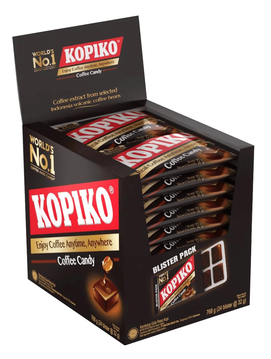 Kopiko coffee candy blister pack bulk box ready for on-the-go enjoyment