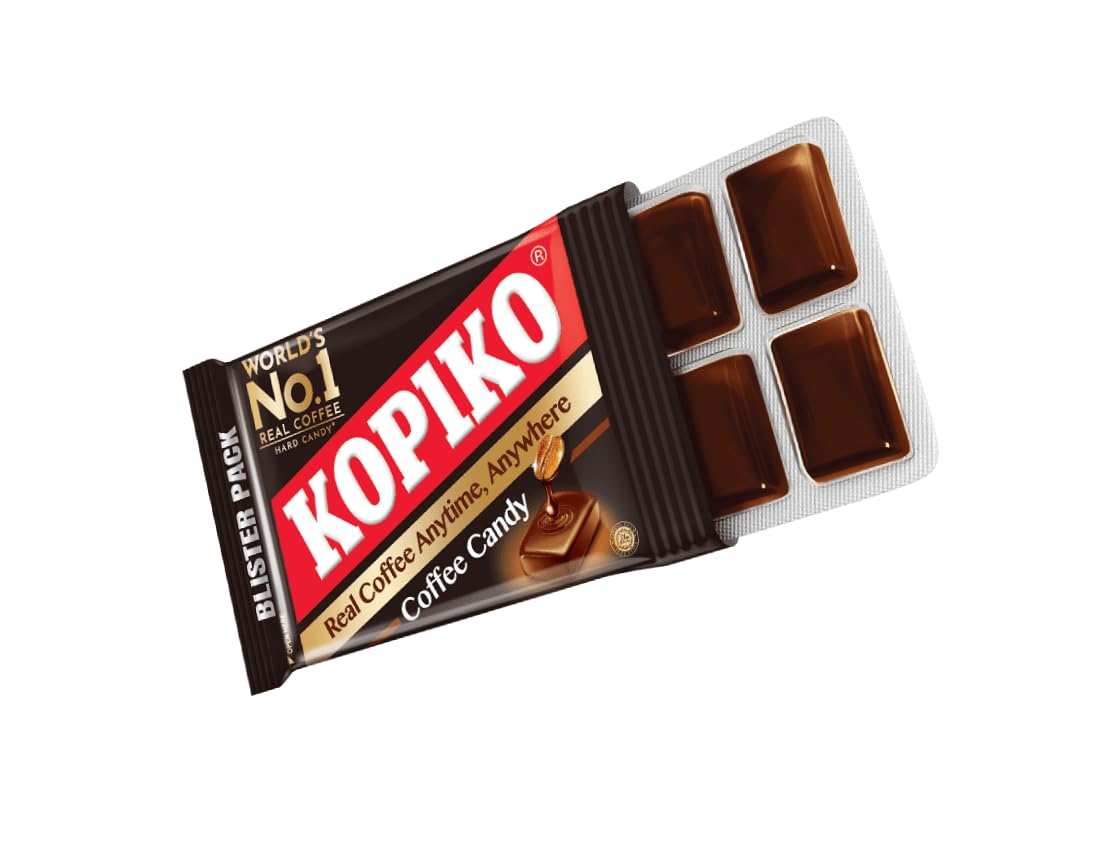 Kopiko coffee candy close-up shows real coffee candy a convenient snack anytime