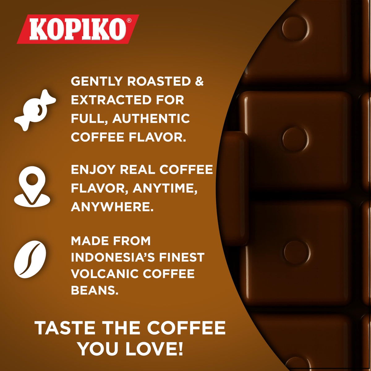 Kopiko coffee candy on-the-go packaging invites a convenient bite anytime